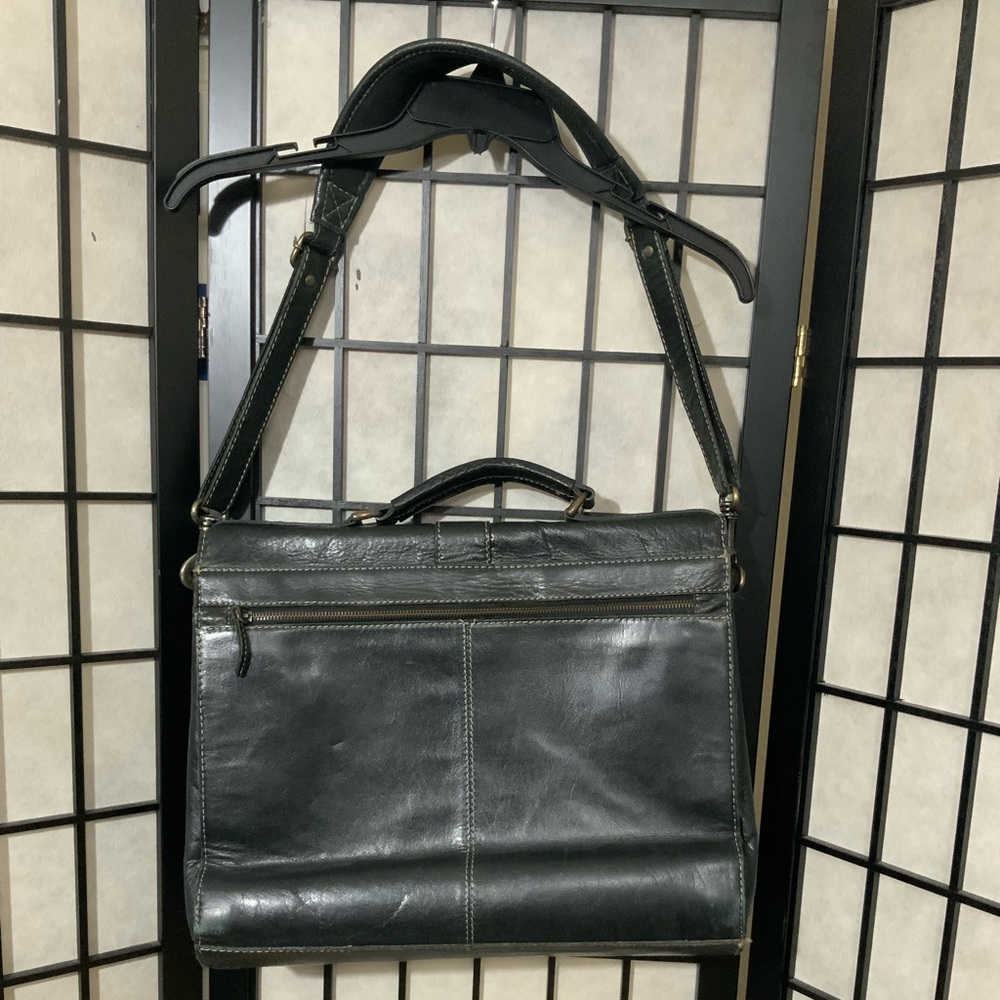 Vintage WILSON Genuine Leather Men’s Briefcase In Black. - Picture 2 of 11